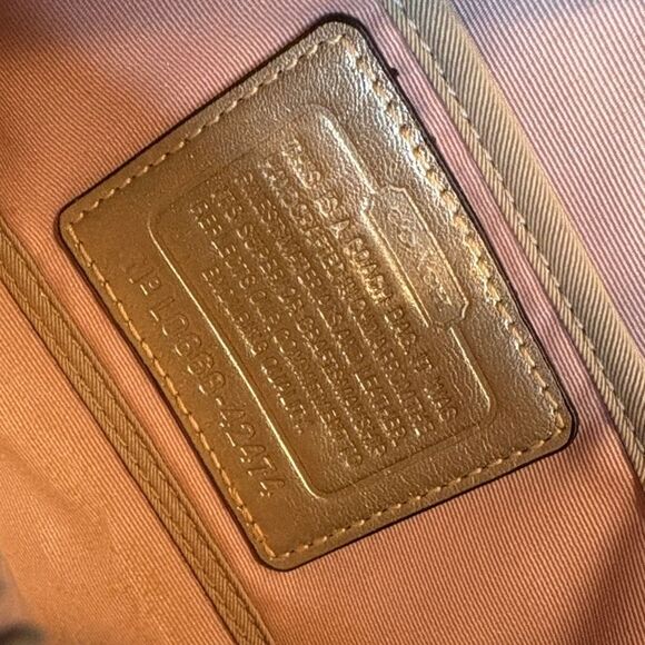 Coach Wristlet Bag Purse Parker Straw Leather Trim Clutch Wristlet Wallet Clutch